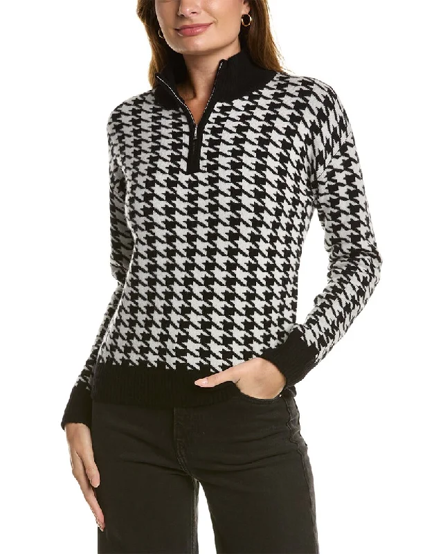 Cropped Women's Angora Blend Sweaters for a Trendy LookKier+J Houndstooth Wool & Cashmere-Blend Sweater Cropped Women's Angora Blend Sweaters for a Trendy LookKier+J Houndstooth Wool & Cashmere-Blend Sweater