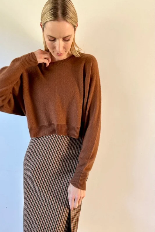 Open - Front Women's Cardigan - Style Mohair SweatersKurt Nut Brown