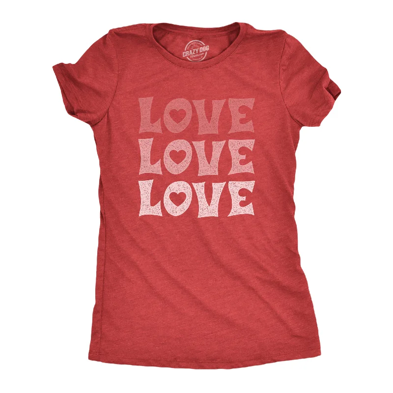 Embroidered Women T Shirt with Intricate DetailsLove Love Love Women's T Shirt