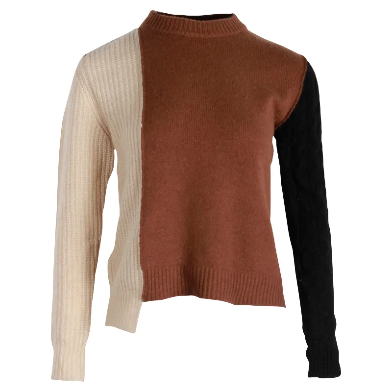 Knee - Length Women's Wool Blend Sweater Dresses in Neutral ColorsMarni Patchwork Sweater in Multicolor Wool Knee - Length Women's Wool Blend Sweater Dresses in Neutral ColorsMarni Patchwork Sweater in Multicolor Wool