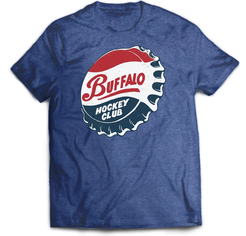 Crew Neck Women T Shirt with a Timeless DesignBuffalo Hockey Bottle Cap - Adult T-shirt Crew Neck Women T Shirt with a Timeless DesignBuffalo Hockey Bottle Cap - Adult T-shirt