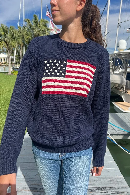 Sleeveless Women's Silk - Trimmed Sweaters for SummerNico American Flag Sweater