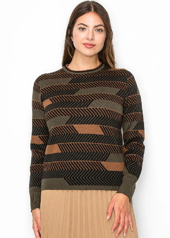 Knee - Length Women's Wool Blend Sweater Dresses in Neutral ColorsOlive Chevron Striped Pullover Knee - Length Women's Wool Blend Sweater Dresses in Neutral ColorsOlive Chevron Striped Pullover