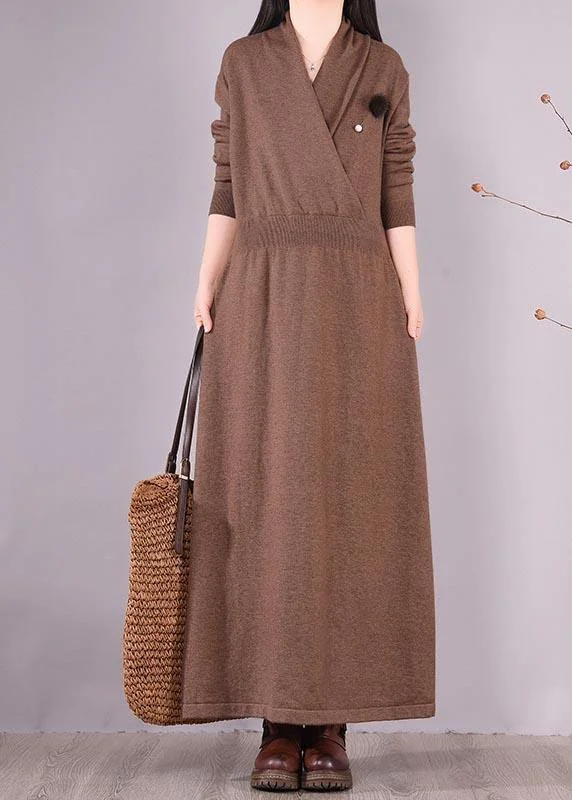 Empire Waist Women's Alpaca Wool Sweater Dresses in Earthy TonesOrganic Chocolate Clothes V Neck Asymmetric Dresses Spring Dresses Empire Waist Women's Alpaca Wool Sweater Dresses in Earthy TonesOrganic Chocolate Clothes V Neck Asymmetric Dresses Spring Dresses