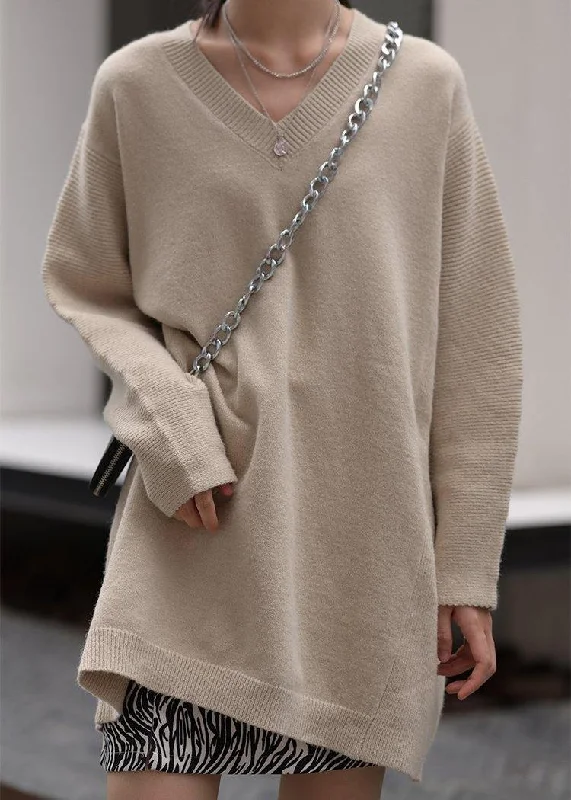 Belted Women's Cotton Blend Sweater Dresses for a Casual LookOver sized beige knitted clothes v neck oversized fall knit tops Belted Women's Cotton Blend Sweater Dresses for a Casual LookOver sized beige knitted clothes v neck oversized fall knit tops