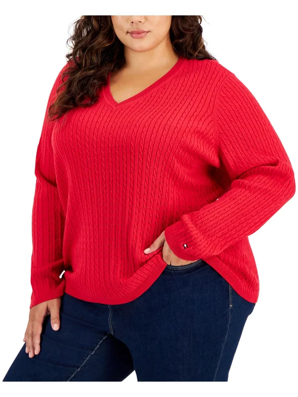 Sleeveless Women's Silk Blend Sweater Dresses for a Sophisticated LookPlus Womens Cable Knit Long Sleeve V-Neck Sweater Sleeveless Women's Silk Blend Sweater Dresses for a Sophisticated LookPlus Womens Cable Knit Long Sleeve V-Neck Sweater