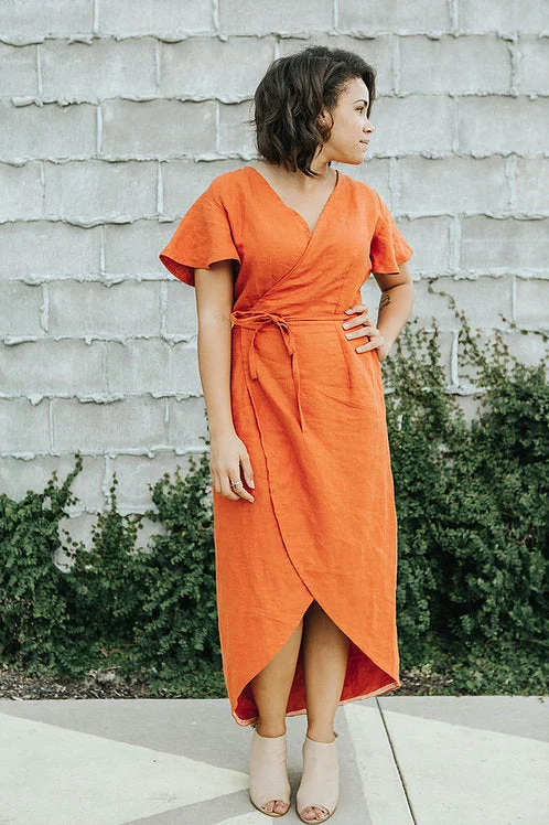 Women's Off - Shoulder Chunky Knit Sweater Dresses in Earth TonesSew To Grow CharliAnne Wrap Dress Women's Off - Shoulder Chunky Knit Sweater Dresses in Earth TonesSew To Grow CharliAnne Wrap Dress