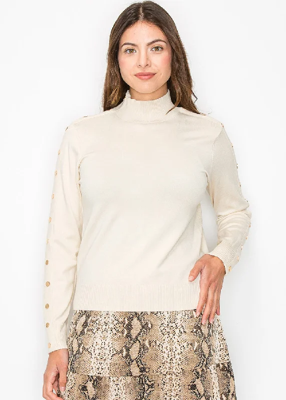 Plus Size Women's Tunic - Style Sweater Dresses with PocketsSoft Cream Button Sleeve Pullover Plus Size Women's Tunic - Style Sweater Dresses with PocketsSoft Cream Button Sleeve Pullover