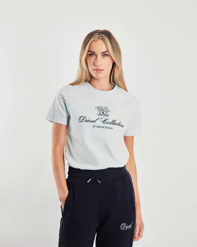 Embroidered Women T Shirt with Intricate DetailsRene Tee Ice Mint