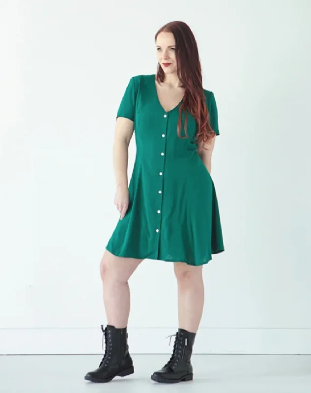 Plus Size Women's Fit - and - Flare Sweater Dresses with Ruffled HemTrue Bias Shelby Dress and Romper Plus Size Women's Fit - and - Flare Sweater Dresses with Ruffled HemTrue Bias Shelby Dress and Romper