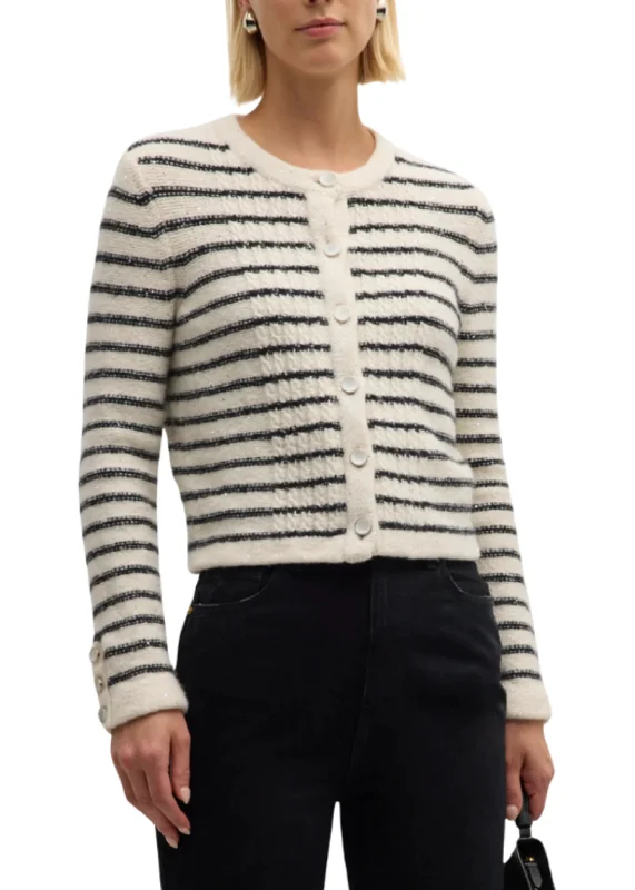 High - Low Hem Women's Cashmere - Blended SweatersTuxedo Front Cabled Jacket Frost/Jet High - Low Hem Women's Cashmere - Blended SweatersTuxedo Front Cabled Jacket Frost/Jet