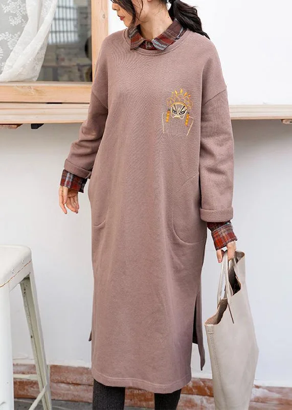 Women's Off - Shoulder Chunky Knit Sweater Dresses in Earth TonesUnique khaki cotton clothes o neck side open Dresses Women's Off - Shoulder Chunky Knit Sweater Dresses in Earth TonesUnique khaki cotton clothes o neck side open Dresses