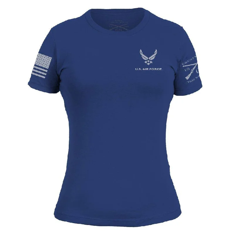Organic Cotton Women T Shirt for Eco - Conscious WearersUSAF - Women's Basic Logo T-Shirt - Blue Organic Cotton Women T Shirt for Eco - Conscious WearersUSAF - Women's Basic Logo T-Shirt - Blue
