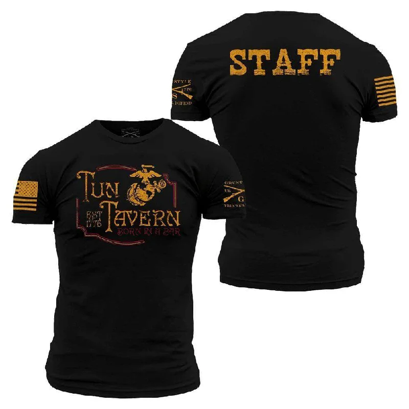Ringer T Shirt Women with Retro - Inspired StripesUSMC - Tun Tavern Staff T-Shirt- Black Ringer T Shirt Women with Retro - Inspired StripesUSMC - Tun Tavern Staff T-Shirt- Black