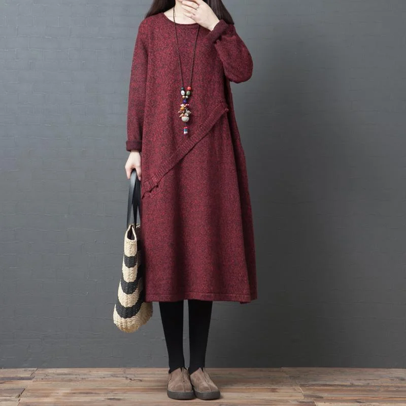 Plus Size Women's Open - Front Cardigan Style Sweater DressesVintage o neck pockets Sweater dresses Classy red Funny sweater dress Plus Size Women's Open - Front Cardigan Style Sweater DressesVintage o neck pockets Sweater dresses Classy red Funny sweater dress