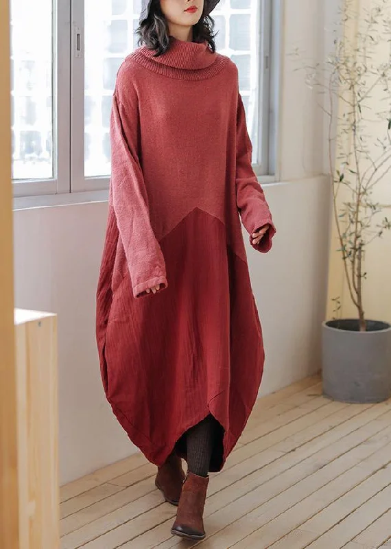 Plus Size Women's Open - Front Cardigan Style Sweater DressesWomen high neck asymmetric Sweater outfits Street Style red Fuzzy sweater dress Plus Size Women's Open - Front Cardigan Style Sweater DressesWomen high neck asymmetric Sweater outfits Street Style red Fuzzy sweater dress