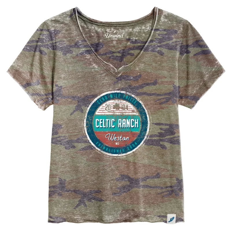Striped Women T Shirt in a Classic PatternWomen's Loose Fit V-Neck (The Nooner)