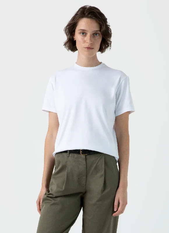 Puff Sleeve Women T Shirt for a Fashion - Forward LookWomen's Boy Fit T-shirt in White Puff Sleeve Women T Shirt for a Fashion - Forward LookWomen's Boy Fit T-shirt in White