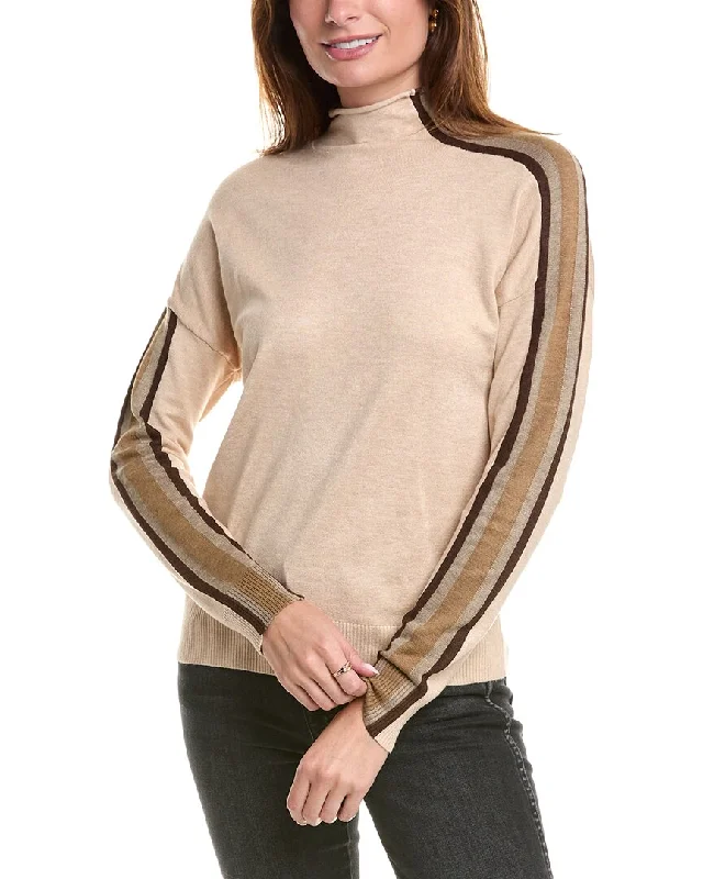 Cowl Neck Women's Cashmere Blend Sweater Dresses for WinterYAL New York Mock Neck Stripe Sweater Cowl Neck Women's Cashmere Blend Sweater Dresses for WinterYAL New York Mock Neck Stripe Sweater