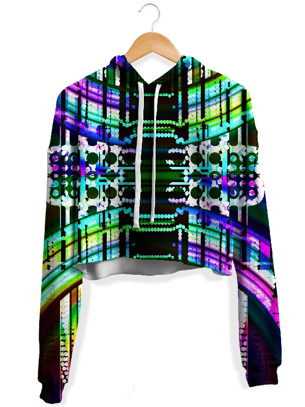 Women's graphic - printed sweatshirt featuring floral patterns for a feminine touchAstral Gate Fleece Crop Hoodie Women's graphic - printed sweatshirt featuring floral patterns for a feminine touchAstral Gate Fleece Crop Hoodie