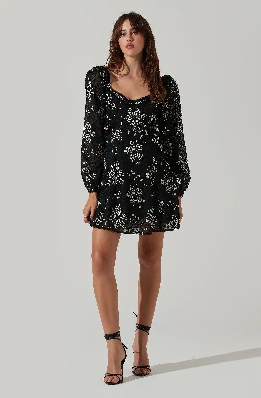 Ruffled Women Dress with Multiple Layers for a Playful and Girly StyleAvila Floral Cutout Mini Dress Ruffled Women Dress with Multiple Layers for a Playful and Girly StyleAvila Floral Cutout Mini Dress