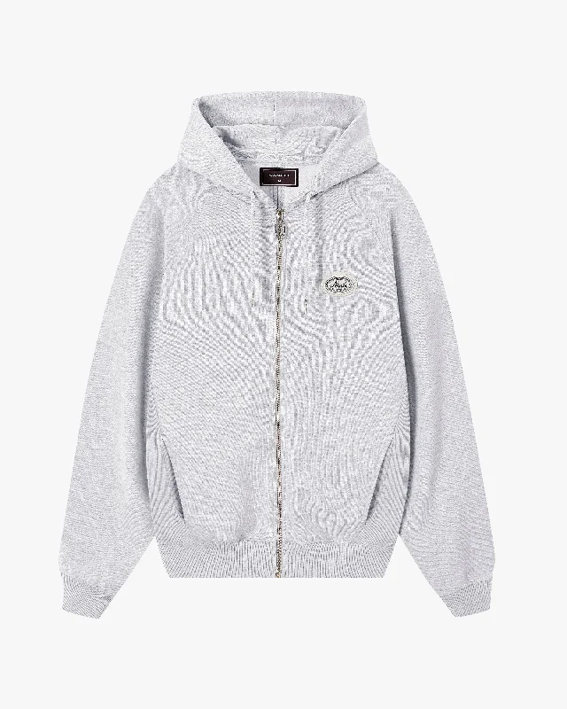 Women's quarter - zip sweatshirt made of organic cotton for eco - conscious fashionESSENTIALS ZIPPER GREY MELANGE