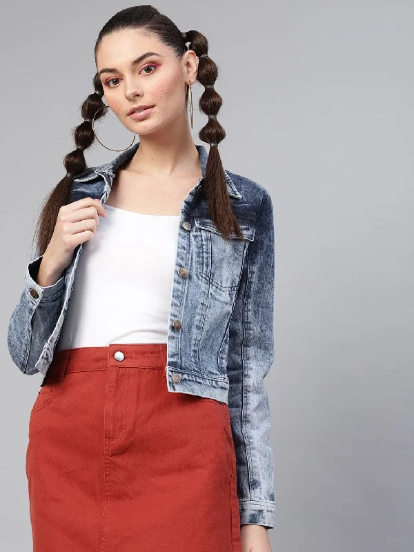 Women's double - breasted tweed jackets in classic colors for a sophisticated office lookBlue Acid Wash Denim Jacket Women's double - breasted tweed jackets in classic colors for a sophisticated office lookBlue Acid Wash Denim Jacket
