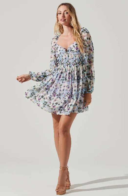 Wrap - Style Women Dress with Adjustable Fit for All Body TypesCarina Floral Open Back Mini Dress Wrap - Style Women Dress with Adjustable Fit for All Body TypesCarina Floral Open Back Mini Dress