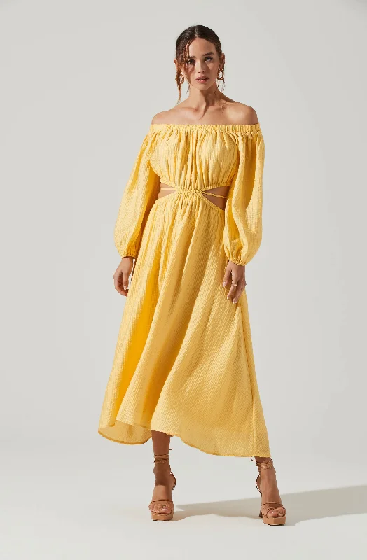 Sheath Women Dress with a Tailored Fit for a Professional LookCassian Cutout Off Shoulder Midi Dress Sheath Women Dress with a Tailored Fit for a Professional LookCassian Cutout Off Shoulder Midi Dress
