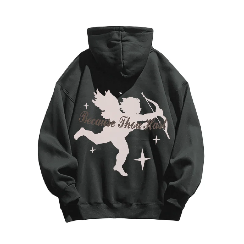 Women's zip - up sweatshirt in pastel blue for a soft and stylish outfitClassic Cupid Print Hoodie Women's zip - up sweatshirt in pastel blue for a soft and stylish outfitClassic Cupid Print Hoodie