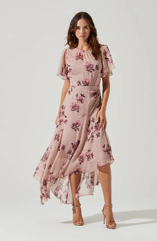 Wrap - Style Women Dress with Adjustable Fit for All Body TypesFlutter Sleeve Midi Dress Wrap - Style Women Dress with Adjustable Fit for All Body TypesFlutter Sleeve Midi Dress