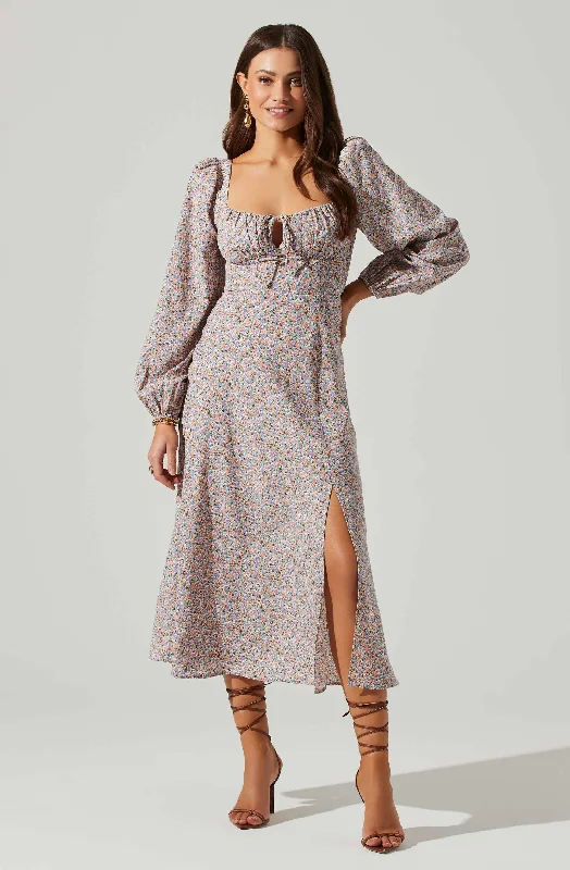 Strapless Women Dress with a Built - in Bra for Comfort and SupportFloral Long Sleeve Back Cut Out Midi Dress Strapless Women Dress with a Built - in Bra for Comfort and SupportFloral Long Sleeve Back Cut Out Midi Dress