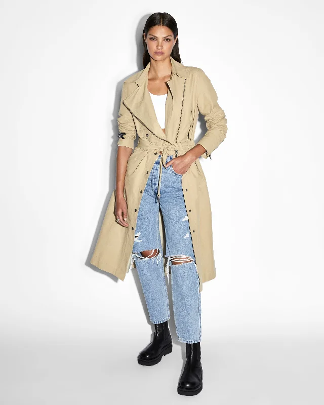 Women's military - style jackets with epaulets for a tough and fashionable appearanceINCOGNITO BIKER/TRENCH KHAKI Women's military - style jackets with epaulets for a tough and fashionable appearanceINCOGNITO BIKER/TRENCH KHAKI