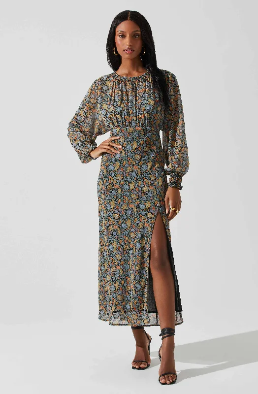Plus Size Women Dress with a Flattering A - Line Cut for Comfort and StyleJenna Dolman Sleeve Floral Maxi Dress Plus Size Women Dress with a Flattering A - Line Cut for Comfort and StyleJenna Dolman Sleeve Floral Maxi Dress