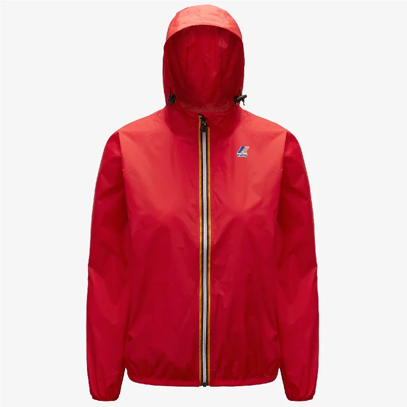 Women's cropped leather jackets with a fringe detail for a western - inspired outfitClaude - Unisex Packable Full Zip Waterproof Rain Jacket in Red Women's cropped leather jackets with a fringe detail for a western - inspired outfitClaude - Unisex Packable Full Zip Waterproof Rain Jacket in Red