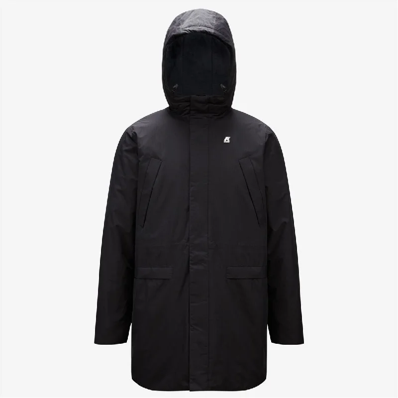 Women's quilted puffer jackets in a cropped silhouette for a modern twistRemi Ripstop Marmotta - Men Waterproof Hooded Coat in Black Pure - Blue Depht Women's quilted puffer jackets in a cropped silhouette for a modern twistRemi Ripstop Marmotta - Men Waterproof Hooded Coat in Black Pure - Blue Depht