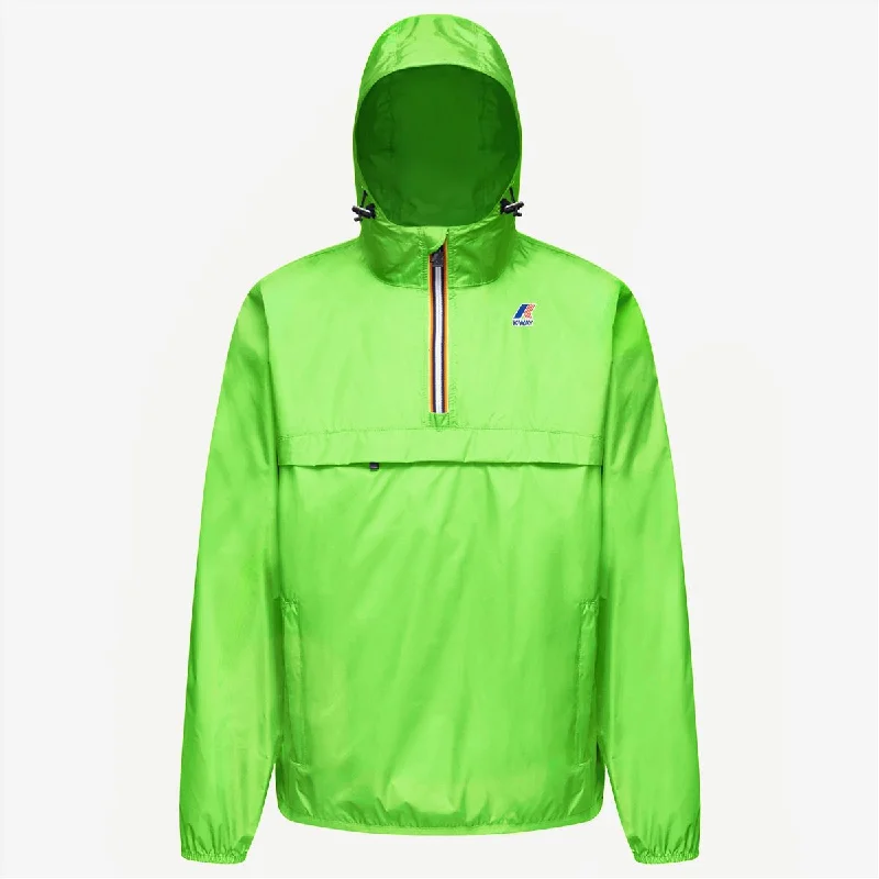 Women's waterproof rain jackets in bright yellow for high - visibility outdoor activitiesLeon - Packable Quarter Zip Rain Jacket in Green Fluo Women's waterproof rain jackets in bright yellow for high - visibility outdoor activitiesLeon - Packable Quarter Zip Rain Jacket in Green Fluo