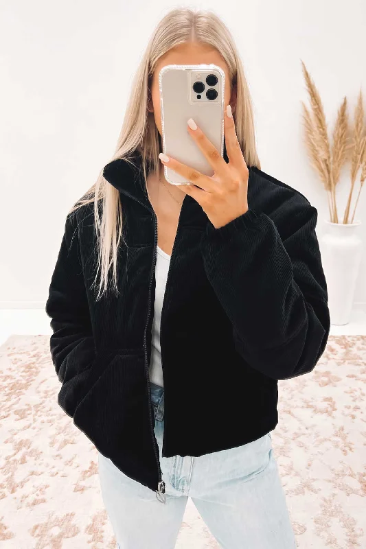 Women's long - line cardigan jackets in a soft knit for a cozy and elegant lookKya Puffer Jacket Black Women's long - line cardigan jackets in a soft knit for a cozy and elegant lookKya Puffer Jacket Black