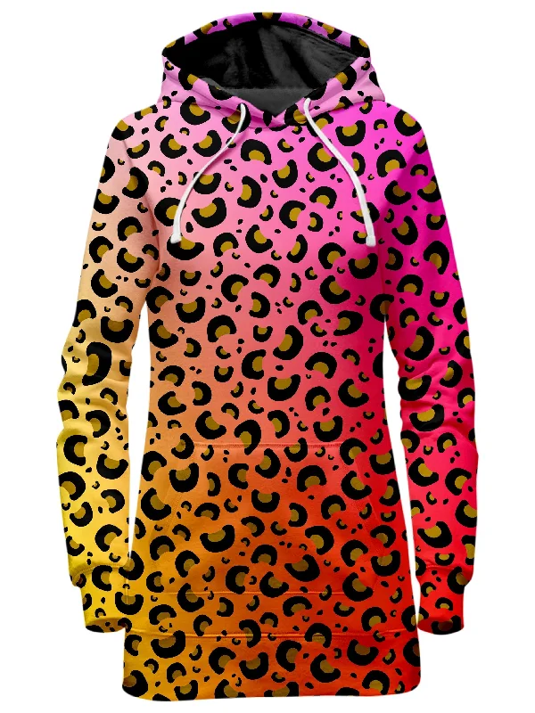 Women's color - block hoodie combining bold hues for a fashion - forward statementLeopard Spots Hoodie Dress Women's color - block hoodie combining bold hues for a fashion - forward statementLeopard Spots Hoodie Dress