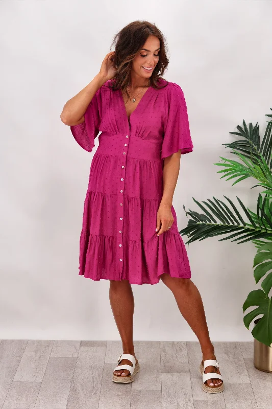 Empire Waist Women Dress to Accentuate the Bust and Conceal the WaistLillie & Mia Layla Dots Mini Dress Pink Empire Waist Women Dress to Accentuate the Bust and Conceal the WaistLillie & Mia Layla Dots Mini Dress Pink