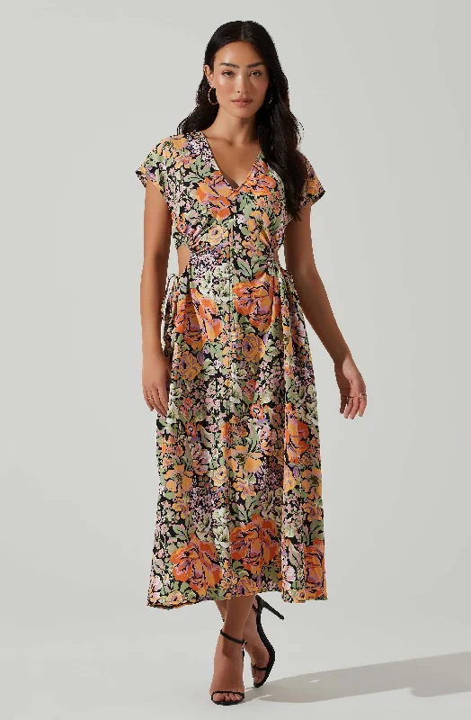 Maxi Women Dress with Floral Print for a Bohemian VibeMiranda Floral Print Midi Dress Maxi Women Dress with Floral Print for a Bohemian VibeMiranda Floral Print Midi Dress