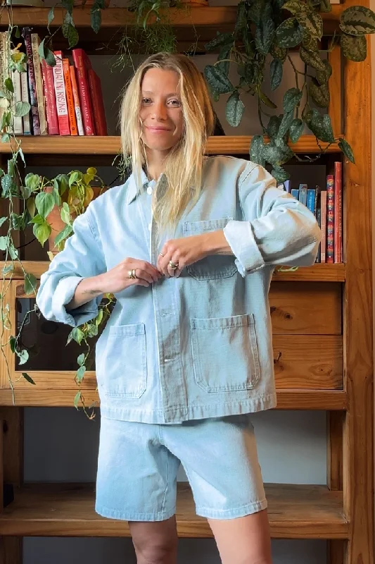 Women's trench coats with a removable belt for customizable stylingMontecito Denim Jacket Light Wash Women's trench coats with a removable belt for customizable stylingMontecito Denim Jacket Light Wash