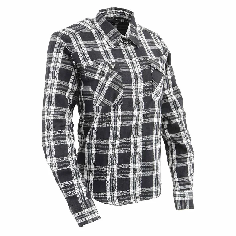 Women's long - line cardigan jackets in a soft knit for a cozy and elegant lookMilwaukee Leather MNG21600 Women's Casual Black and White Long Sleeve Cotton Flannel Shirt Women's long - line cardigan jackets in a soft knit for a cozy and elegant lookMilwaukee Leather MNG21600 Women's Casual Black and White Long Sleeve Cotton Flannel Shirt