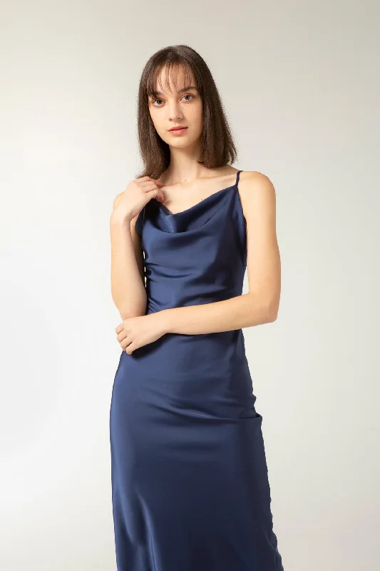 Pleated Women Dress with a Timeless and Elegant TexturePAIGE Dress - Sapphire