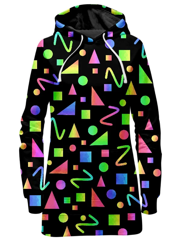 Women's oversized cropped hoodie with drawstrings for a trendy lookParty Geometric Hoodie Dress Women's oversized cropped hoodie with drawstrings for a trendy lookParty Geometric Hoodie Dress