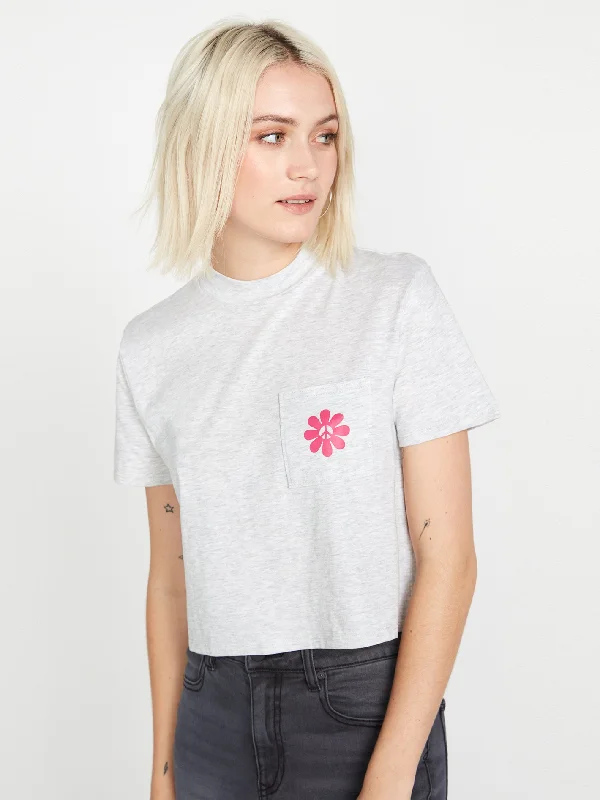 Women's military - style jackets with epaulets for a tough and fashionable appearancePocket Dial Short Sleeve Tee - Light Grey Women's military - style jackets with epaulets for a tough and fashionable appearancePocket Dial Short Sleeve Tee - Light Grey