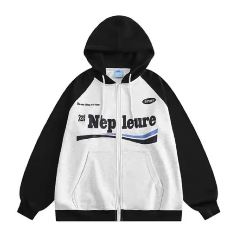 Women's hoodie with a kangaroo pocket and a pom - pom drawstring for added charmPreppy Stitching Alphabet Holders Women's hoodie with a kangaroo pocket and a pom - pom drawstring for added charmPreppy Stitching Alphabet Holders
