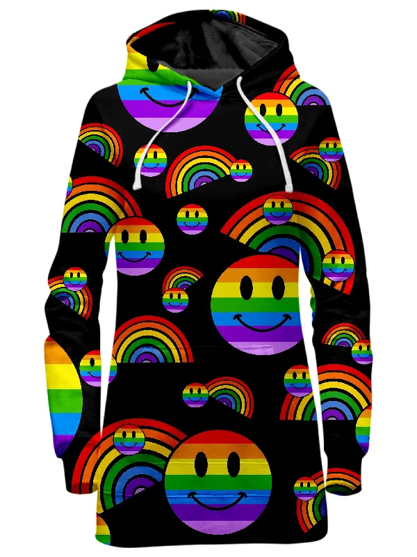 Women's hoodie with a detachable hood for customizable stylingRainbow Love Hoodie Dress Women's hoodie with a detachable hood for customizable stylingRainbow Love Hoodie Dress