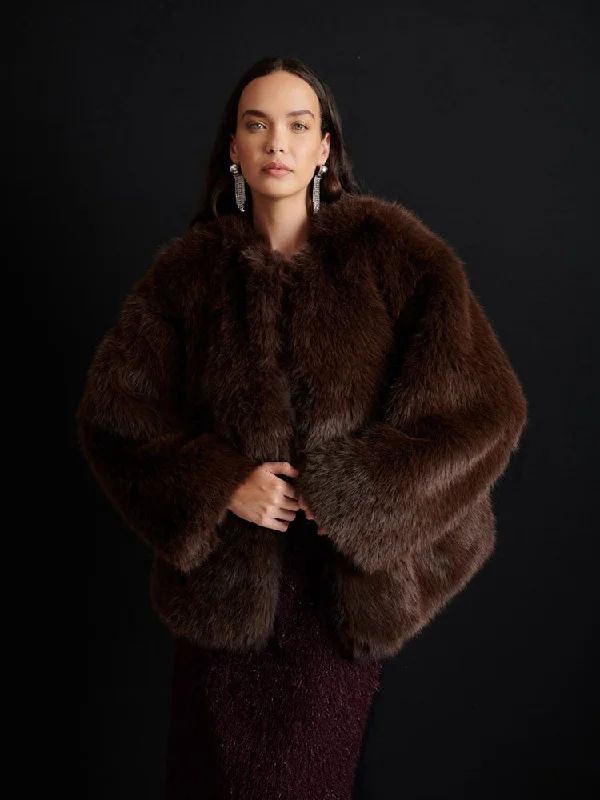 Women's trench coats with a removable belt for customizable stylingRylee Faux Fur Coat Women's trench coats with a removable belt for customizable stylingRylee Faux Fur Coat
