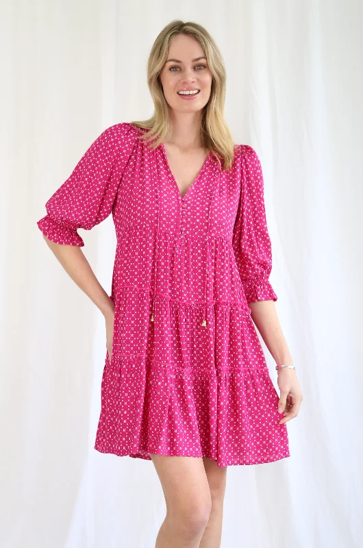 Little Black Women Dress with Sequins for a Glamorous Night OutSalty Bright Pippa Tiered Mini Dress Magenta Little Black Women Dress with Sequins for a Glamorous Night OutSalty Bright Pippa Tiered Mini Dress Magenta